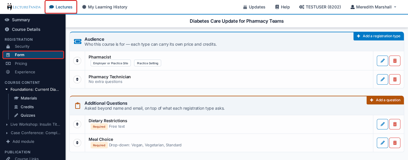 Registration › Form — Audience and Additional Questions builder_form