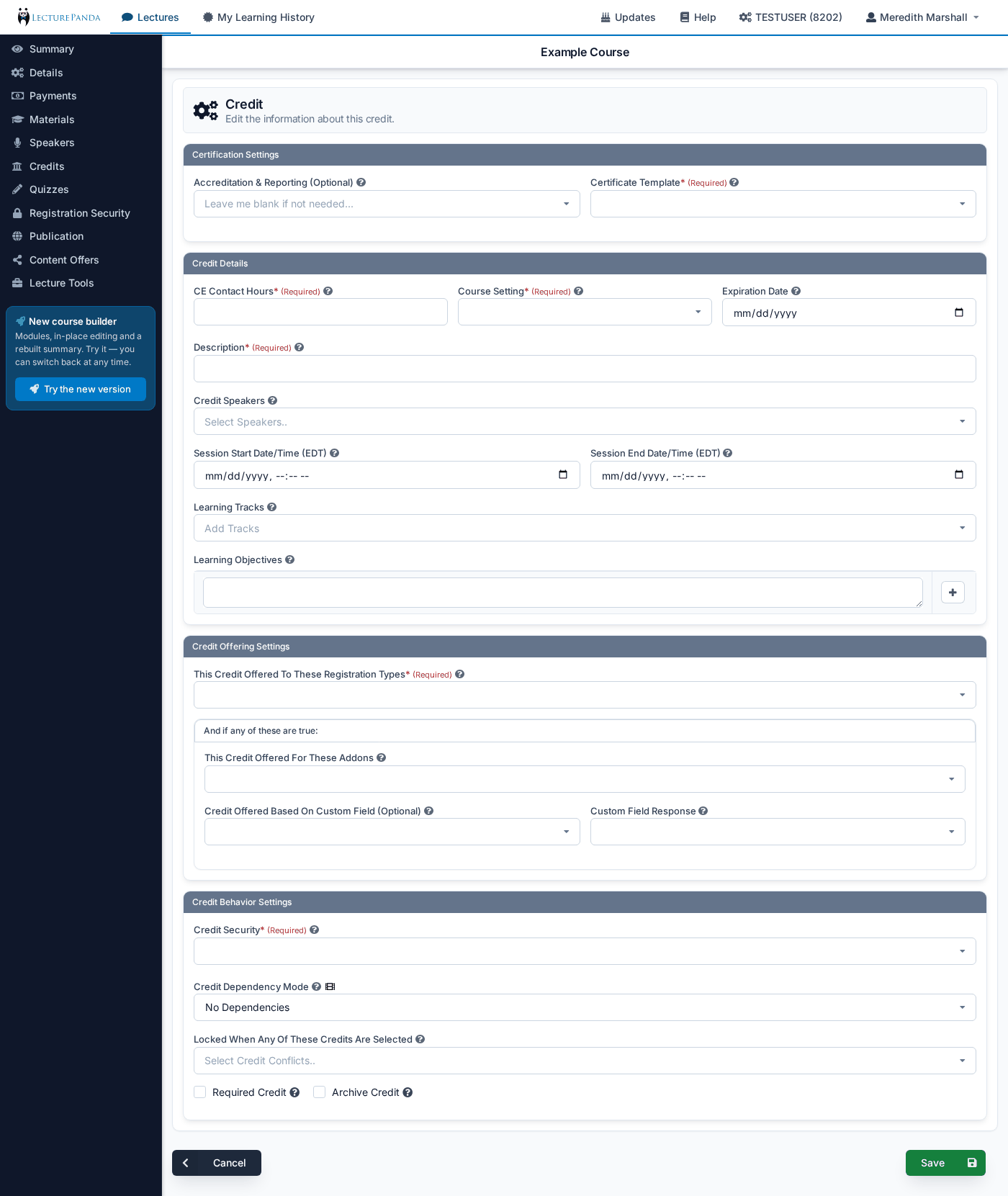 Creating a new Credit credits_create