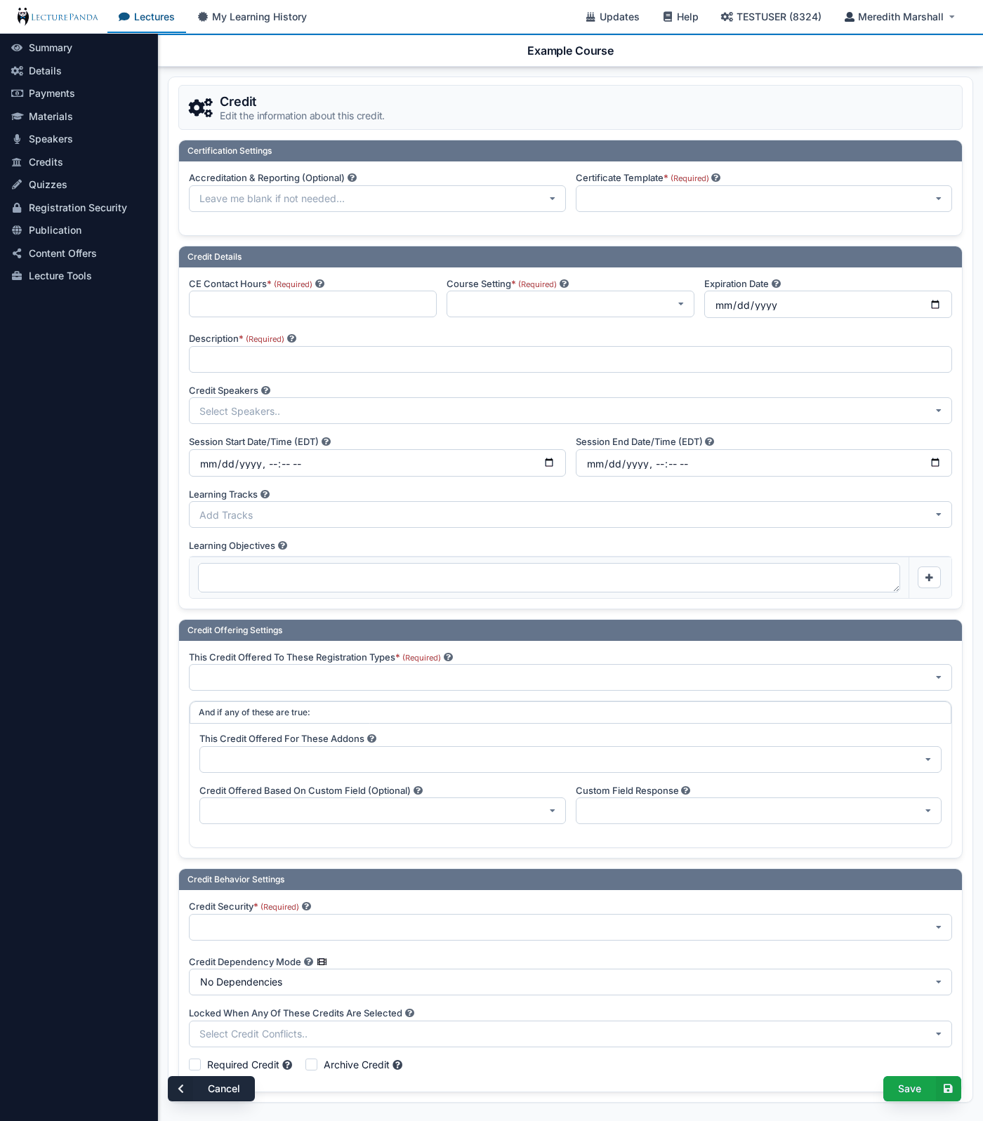 Creating a new Credit credits_create