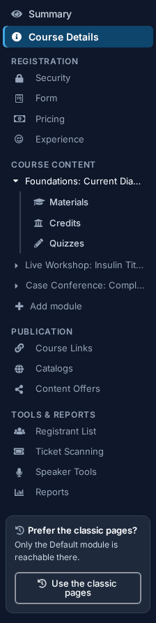 The course builder's menu hc_builder_menu