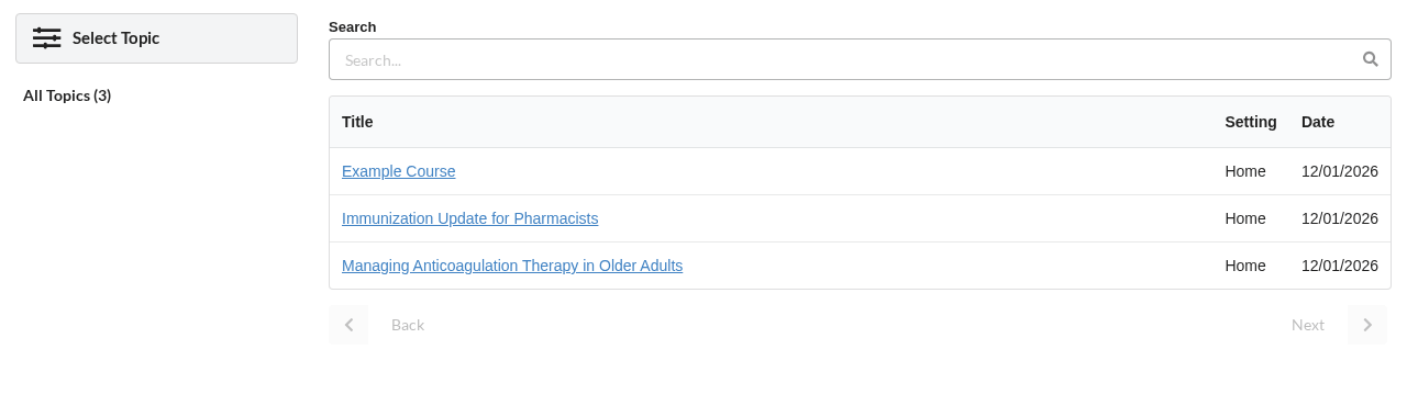 A course catalog — every title links to that course's page learner_catalog