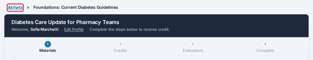 Inside a part — All Parts takes you back to the list learner_part_breadcrumb