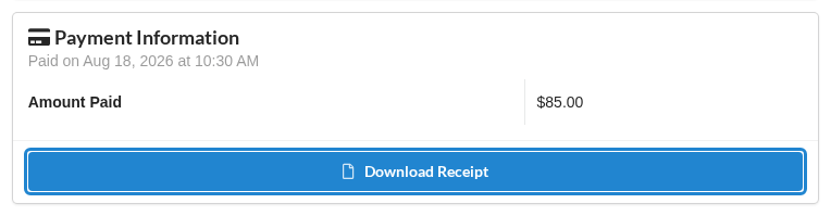 Payment Information, on the course's page in your learning history learner_receipt