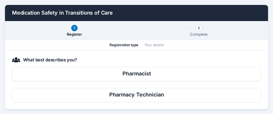 Pick the option that matches you learner_regtype