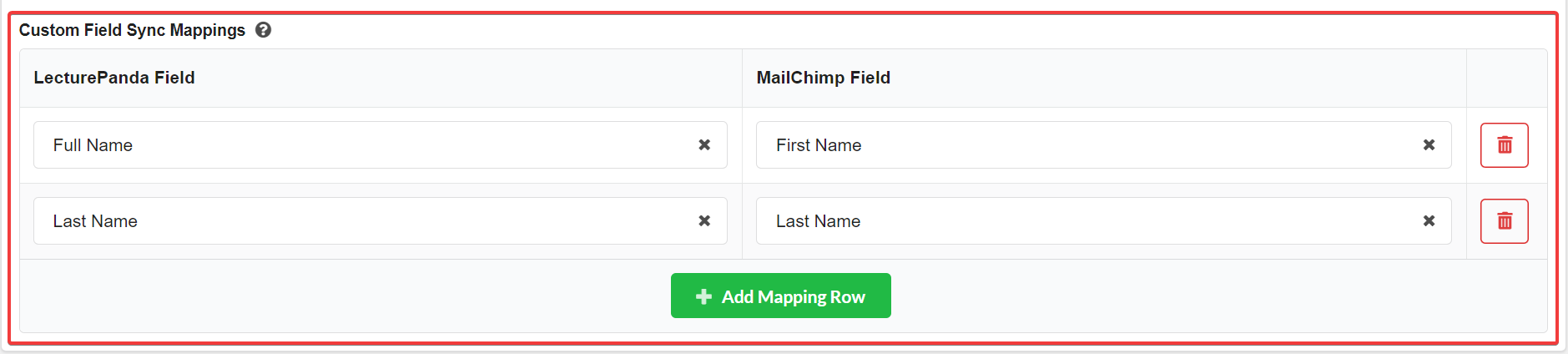 Mapping Data Fields