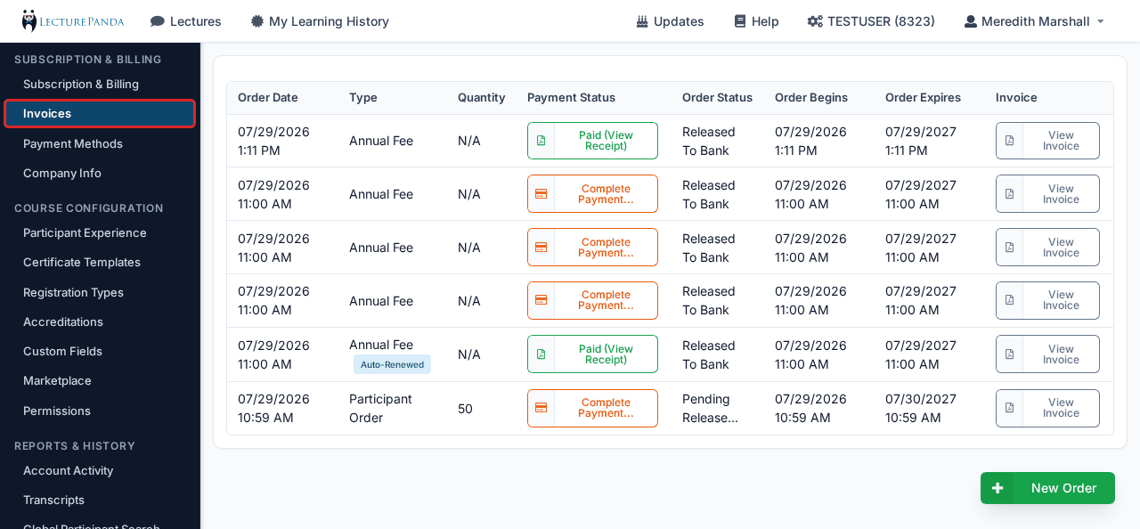 Invoices order_overview