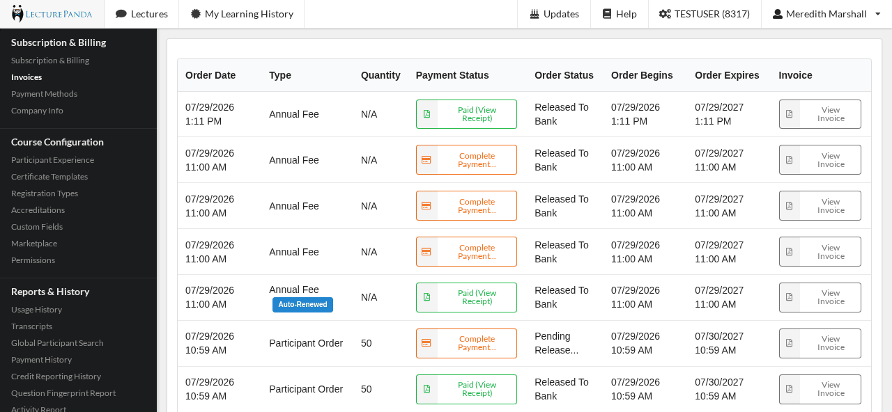 Invoices order_overview