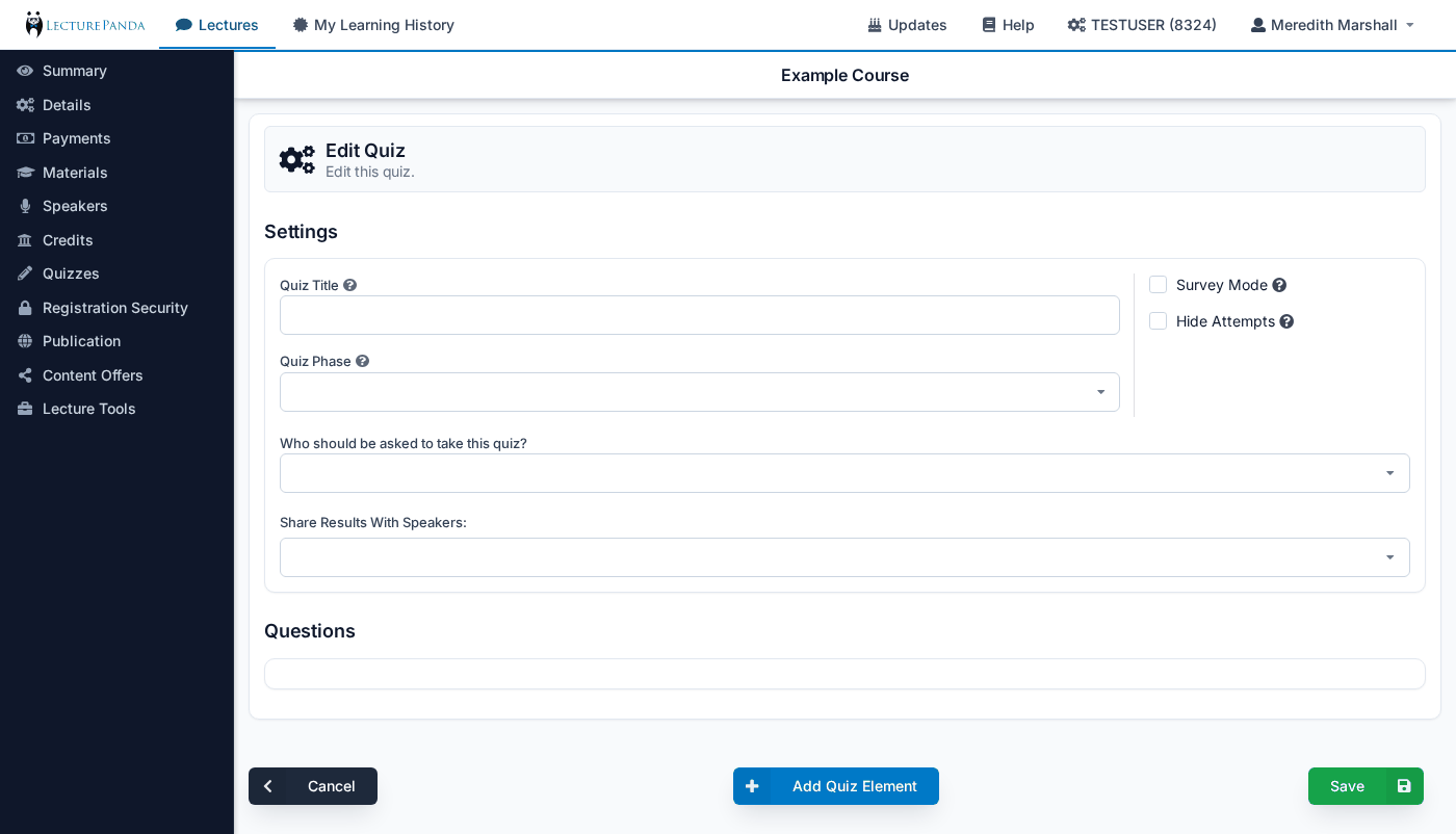 Create a Quiz quizzes_create